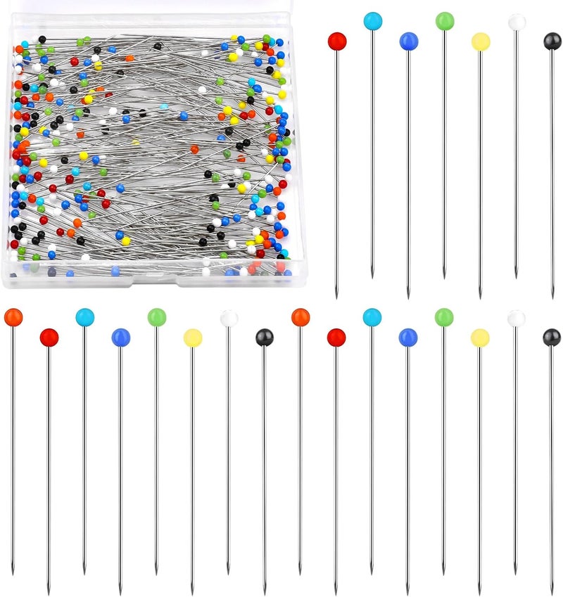 Kogyxe Sewing Pins, 300 PCS Straight Pins for Fabric, Pearlized Ball Head Quilting Pins Long 1.5 inch, Multicolor Corsage Stick Pin for Dressmaker, Jewelry DIY Decoration and Sewing Project - Image 1
